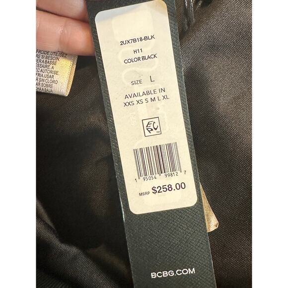 BCBGMaxAzria black metallic fringe skirt size large - Picture 4 of 14